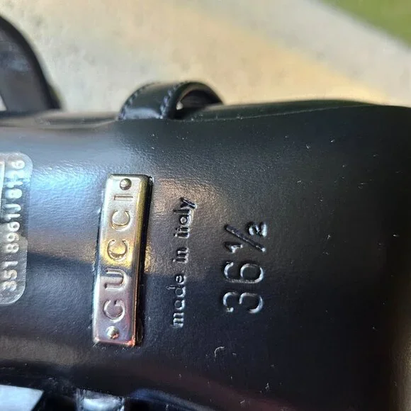 Gucci Regent Strap Detailed Sandal 771563 CLG00 - 1000 Black Leather Size 36+ - Picture 11 of 11